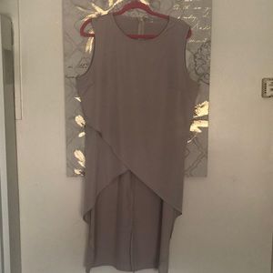 Mauve long high low tunic tank